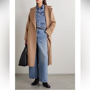Michael Kors Camel wool blend wrap coat with belt